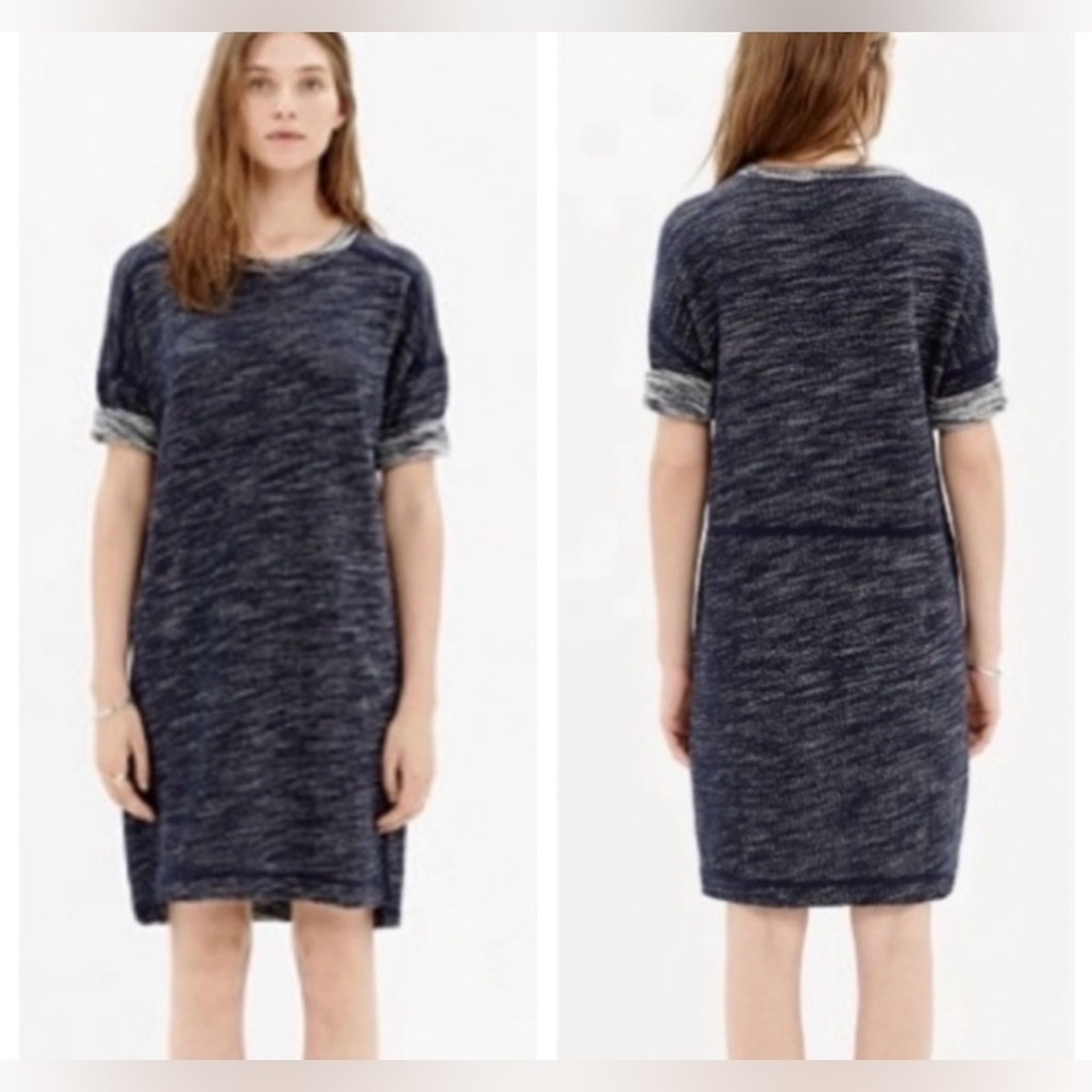 Madewell Marled Knit Sweatshirt Dress With Pockets Womens Size Small